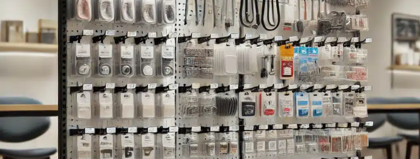 Retail-Shelving-Solution-with-double-pegs-and-products-with-hang-tabs